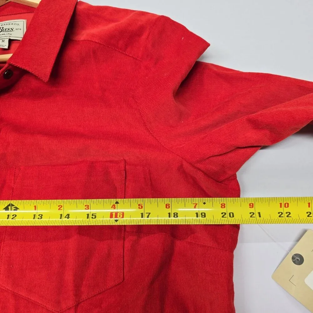 NWT G.H. Bass & Co. Red Corduroy Button-Up Shirt Dress - Medium - Picture 10 of 11